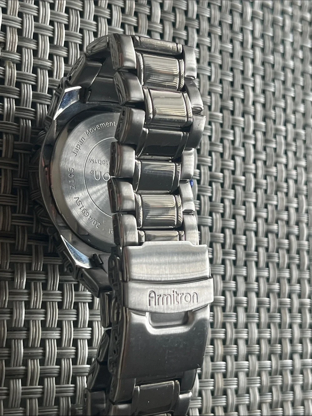 Armitron Silver-Tone Watch with Blue Dial and Bezel